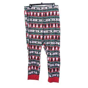 *Christmas Sleep Jogger Pajama Womens Plus 3X Red Green Cotton Blend Lightweight